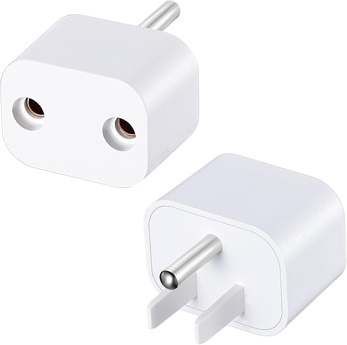 Relaxweex 2 Pcs Grounding Plug Adapter Ground Socket Splitter Safety Adapter for Multiple Grounding Products in to Single Ground Port Compatible with US Type B Outlets (White)