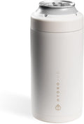 HydroJug Standard Can Cooler - 2-in-1 Insulated Can Cooler Cup - Stainless Steel Can Holder with Non-Slip Rubber Base - Screw-Top Lid - Dishwasher Safe - 16oz, Linen