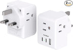 2 Pack US to UK Ireland Travel Plug Adapter, Type G Power Plug Adapter with 3 Outlets 3 USB Ports(2 USB C), European Travel Plug Adapter for USA to England London Scotland British Qatar Irish HongKong