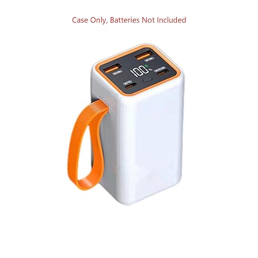 White Digital Display Battery Power Shell Box Charging DIY Power Bank Case Kit for 4x21700 Lithium Battery