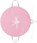 KEEGH Girls Tutu Garment Bag 35 Inch Ballet Tutu Bag, Foldable Dance Costume Garment Bag for Hanging Clothes, Pancake Dance Bag for Dancers with Handle Strap for Travel or Storage, Pink