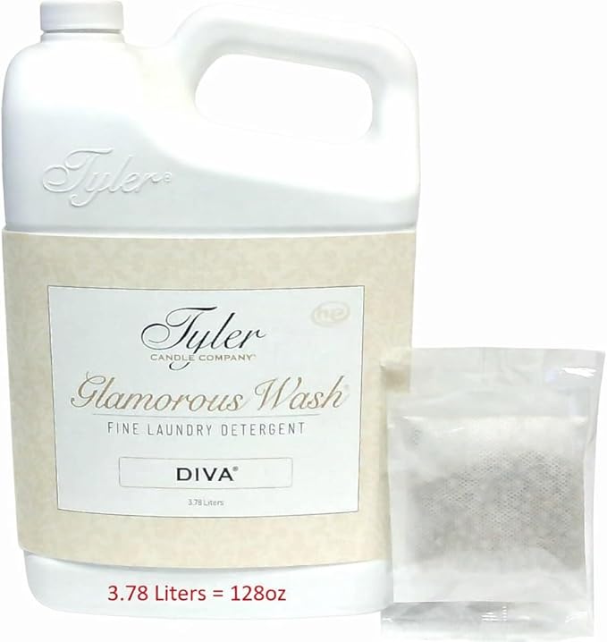 Tyler Candle Diva Glamorous Liquid Wash legacy S Detergent Wash, Liquid, Diva, 128 Fl oz/with Dryer Sachet Single Pouch