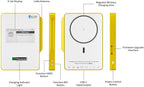 Heltec Meshtastic & LoRa Compatible Magnetic Power Bank with E-Ink Display nRF52840 and SX1262 Chips, Wireless Charging 10000mAh/5000mAh for Outdoor Emergency - MeshPocket Qi2
