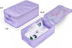 Travel Shoe Bags, Foldable Waterproof Shoe Pouches Organizer-Double Layer (8 Purple Shoe Bags)