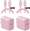 iPhone 17 16 15 Charger Fast Charging 10FT - 20W USB C Charger Block with 10FT Type C to C Cable Compatible with iPhone 17/17 Pro/17 Pro Max/Air/16/16e/15, iPad Pro, iPad Air (Pink)
