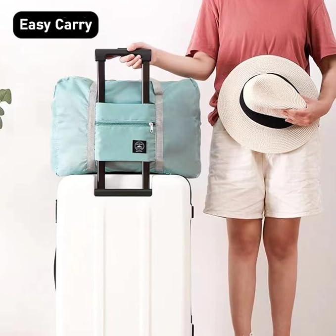 2 Pack Foldable Travel Duffel Bags - Carry On Weekender Overnight Hospital Tote Gym Bag with Toiletry Bag, Women