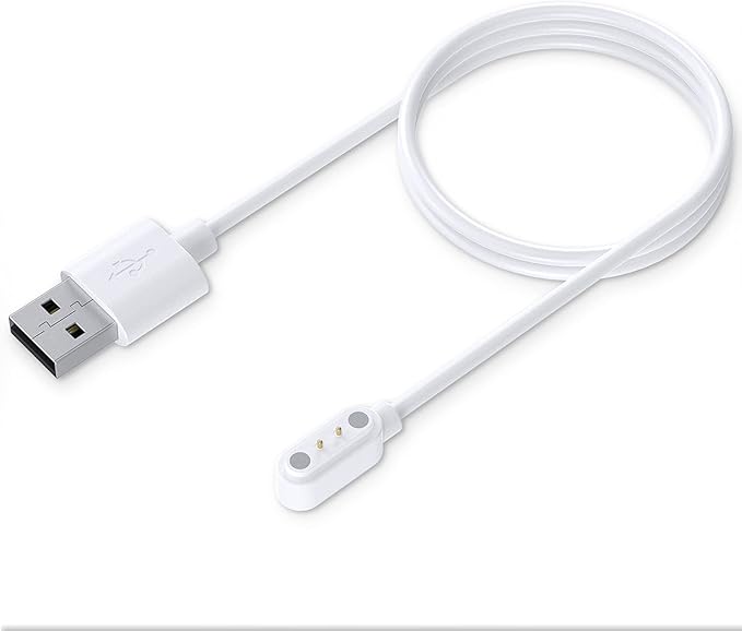 TiMOVO Charger Compatible with YAMAY VeryFitPro SW021/SW01/Willful SW023/SW025/Letsfit ID205L/Letscom ID205S/ID216/Umidigi Uwatch 3/Uwatch GT, Magnetic USB Charging Power Cable Cord 3.3ft, White