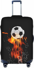 Travel Luggage Cover Suitcase Protector, Soccer Football Ball Breaking Nets Thickened Washable Elastic Anti-scratch Luggage Sleeve with Concealed Zipper for Wheeled Suitcase Fits 25-28 Inch Luggage