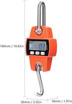 Portable Luggage Scale, Portable Digital Crane Scale 300kg Electronic Crane Scale DIY Weighing Tool Industrial Heavy Duty Weight Stainless Steel Hook Scale LCD Digital Hanging Scale