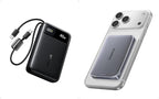 Baseus Picogo 0.5" Ultra Slim 10000mAh 27W Fast Charging Magnetic Battery Pack Bundle with 20000mAh Compact Portable Charger 45W, CCC Certified Power Bank Built-in USB-C Cables