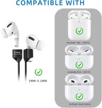 Magnetic Anti-Lost Straps for AirPods,4 Pack Ultra Strong Magnetic AirPods Strap Anti-Lost Neck Rope Cord,Soft Silicone Sports Lanyard Compatible with AirPods 1&2/ Pro /2nd/3rd (2Black+2White)