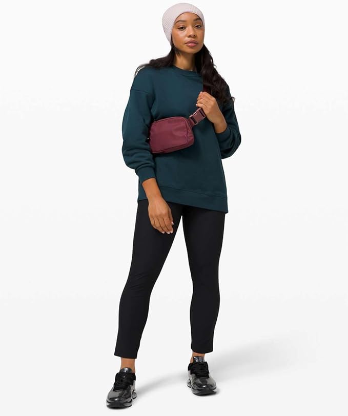 YOSHUYUKI Waist Belt Bag for Women Lulu Dupes Mini Small Crossbody Purse Sling Bag Cute Fashion Waterproof Fanny Pack Over The Shoulder Bags Fashionable Travel Running Belt Pouch Bum Bag Red Merlot