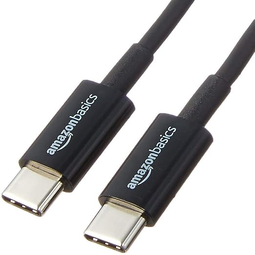 Amazon Basics USB-C to USB-C 2.0 Fast Charging Cable, 480Mbps Speed, USB-IF Certified, for Apple iPhone 16/15, iPad, Samsung Galaxy, Tablets, Laptops, 3 Foot, Black