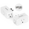 2 Pack 2-to-3 Prong Outlet Adapter, BEONDON 3-Sided Wall Plug Extender with 3 AC Sockets - Non-Grounded Expander for Old House, Office, Kitchen, Bathroom & Travel, White
