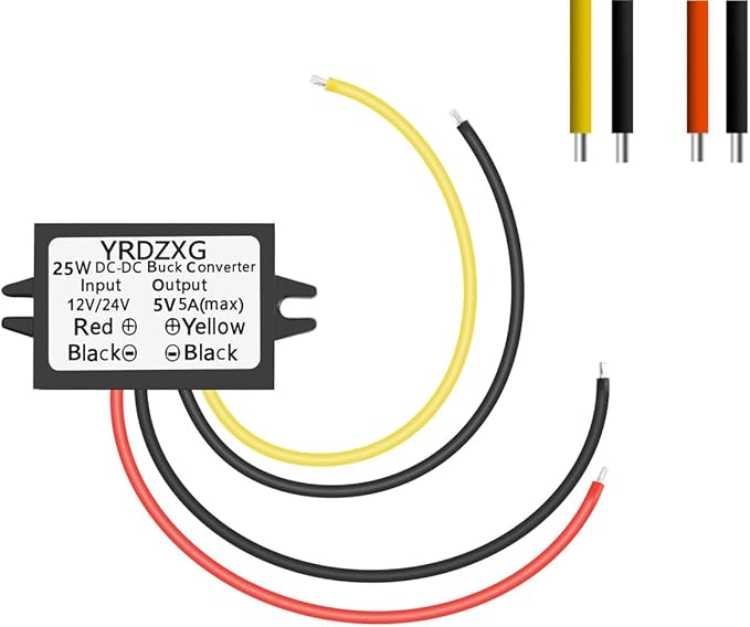 12V/24V to 5V 5A 25W Buck Converter Power Regulator, Buck Converter for Golf Carts, Cars, Trucks, LED Vehicles Display Vehicles