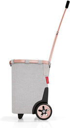 reisenthel carrycruiser Twist Sky Rose - Portable Shopping Trolley with Sturdy Aluminum Frame, Shoulder Strap and Removable mesh Inner Bag -Water-Repellent