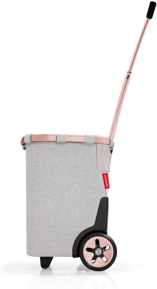 reisenthel carrycruiser Twist Sky Rose - Portable Shopping Trolley with Sturdy Aluminum Frame, Shoulder Strap and Removable mesh Inner Bag -Water-Repellent