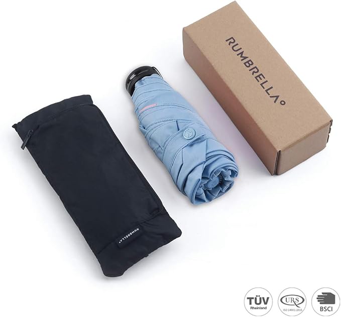 RUMBRELLA Mini Teflon Purse Umbrella With 99% UV Protection for Travel