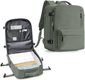 WONHOX Large Travel Backpack Women,Carry On Backpack Flight Approved 18x14x8 inches Bag Spirit Airlines Personal ltem,College Sports Hiking Rucksack Laptop Blackpack mochila de viaje,Green
