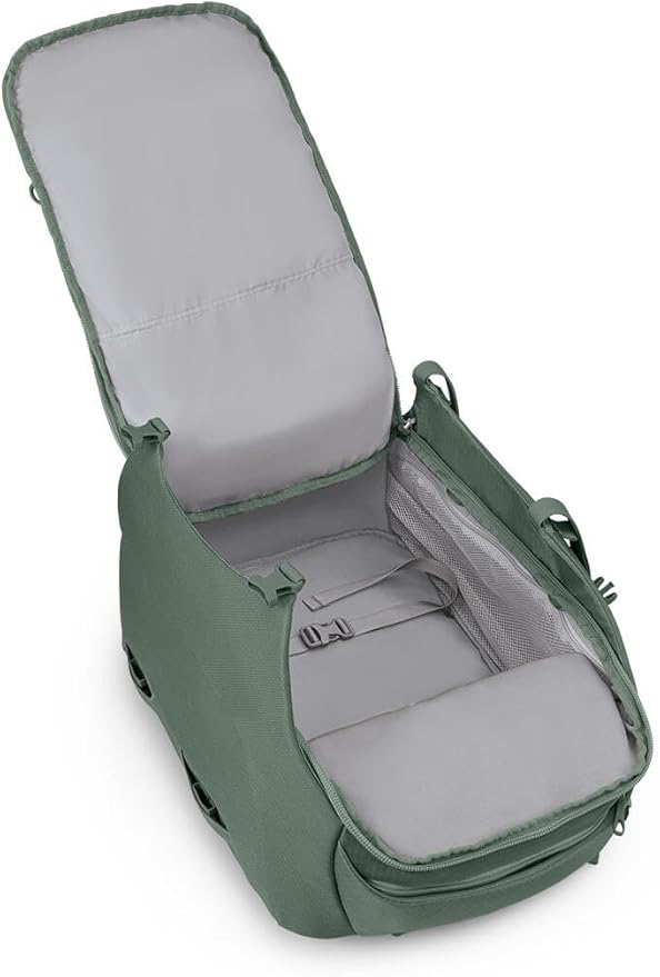Osprey Sojourn Porter 46L Travel Backpack – Carry-On Compliant Luggage with StraightJacket Compression and Padded Laptop Sleeve – Durable Pack for International or Urban Travel, Koseret Green