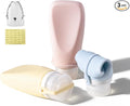 Travel Bottles for Toiletries, TSA Approved 3oz Container, High-Effeiciency Leak-Proof Ultrasonic Technology, Silicone Refillable Squeezable Travel Accessories for Shampoo Conditioner Lotion (3 Pcs)