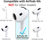 A-Focus Anti-Slip Set for AirPods 4 Silicone Adjustable Ear Hook Ergonomic Design Wings Wingtip Ear Hooks Tips Strap Sport Earbuds Accessories Eartip Compatible with AirPods 4th Black