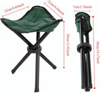 Folding Camping Stool with Carry Strap - Portable Tripod Lightweight 3-Leg Collapsible Chair for Outdoor Hiking, Fishing, Picnic & Travel(Green)