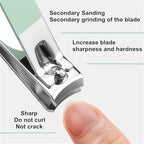 QURIPE 7pcs Manicure Set, Nail Clippers Kit, Stainless Steel Manicure Kit, Nail Clipping Tools Portable Travel Grooming Kit, The Best Gift with Luxurious Case (Green)