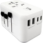 EP 65W International Travel Adapter, Universal Power Charger Outlet with 3 USB-C and 2 USB-A Ports, Worldwide Plug Adaptor Wall Charger, Compatible with US/CA/EU/UK/AU/JP ＆ 150+ Countries - White