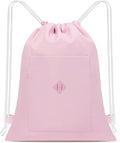 BAVELOE Drawstring Backpack Sports Gym Sackpack with Pockets Water Resistant Cinch String Bag for Women Men（Pink）