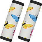 2 Pack Luggage Handle Wrap with Travel Tags - Non-Slip Protective Cover Soft Handle Grips Covers for Suitcase(Butterfly)