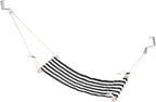 PATIKIL Foot Hammock Under Desk, Adjustable Foot Rest Sling with Hooks Portable Desk Footrest for Airplane Travel Home Office, Black White Style 1