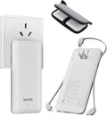 Portable Power Bank, Ultra Slim 10000mAh Portable Charger, USB C External Battery Pack with Built-in AC Plug, Charging Cable, Output Port, Compatible with All Kinds of Cellphones …