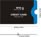 12 PCS RFID Blocking Sleeves, Credit Card Holder for Women Men Protect Cards Identity from Electronic Theft Travel Case Set (Navy Blue)