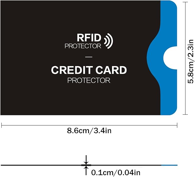 12 PCS RFID Blocking Sleeves, Credit Card Holder for Women Men Protect Cards Identity from Electronic Theft Travel Case Set (Navy Blue)