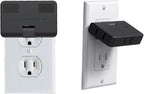 ETwinCoo 3-Way Flat Wall Outlet Extender & Splitter, 2-Prong Swivel Mini Plug - Safe AC Adapter for Home/Travel, Type A Black (2 Pack)