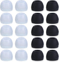 20 Pcs Medium Silicone Earbud Cap Tip Cover Replacement - 10 Black, 10 Clear Title