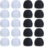 20 Pcs Medium Silicone Earbud Cap Tip Cover Replacement - 10 Black, 10 Clear Title