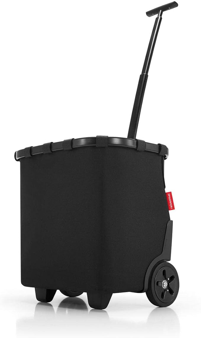 reisenthel carrycruiser Black Frame/Black - Portable Shopping Trolley with Sturdy Aluminum Frame, Shoulder Strap and Removable mesh Inner Bag -Water-Repellent