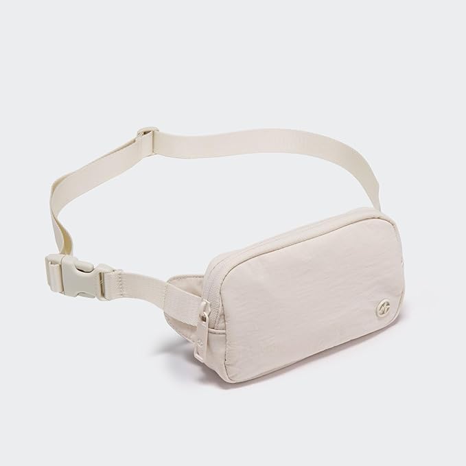 Pander Mini Belt Bag – Ultra Compact, Fits 6.7” Phone, Lipstick, Earbuds, Essentials, Small Crossbody Waist Purse, White Opal