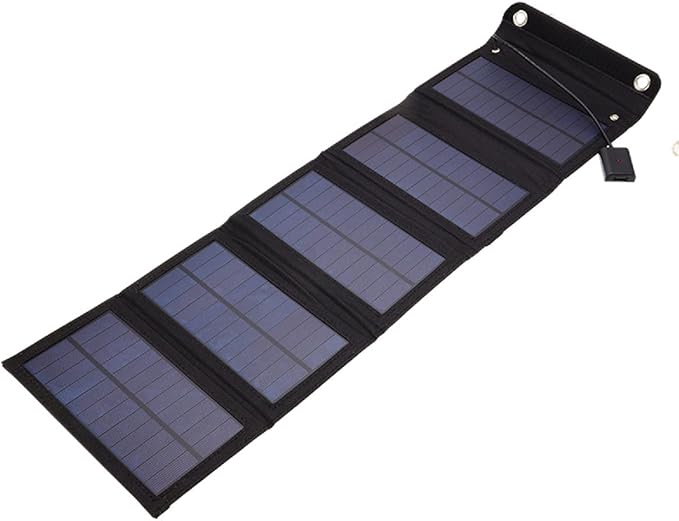25W Portable Solar Panel Charger Output 15W 5V 1.5A 2USB, Foldable Solar Panel Charger for Laptops Phones,Mini Fans,Ipads,with a USB Extension Cable (Black)
