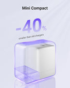 wegear USB C Fast Charging Charger, 30W Dual-Port GaN Nano Charger with Foldable Plug for iPhone 16/15 Series, iPad, Galaxy S24 Ultra and More Series, (White, 1 Pack)