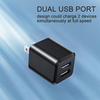 USB Wall Charger, Dual Port USB Cube Power Adapter Charger Plug Block Charging Box, Dual Port Wall Fast Charging Adapter, Compatible for i Phone 14 13 12 11，Black