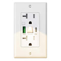 PD USB Outlet with Light,20W Power Delivery USB Receptacle with Night Light, 20A Tamper-Resistant Wall Outlet, Fast Charging Type A & USB-C Charger for Smartphones, Laptops, Tablets (1, White)