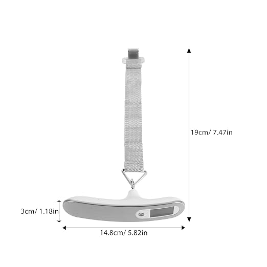 Abaodam Portable Digital Luggage Scale with LCD Display, Mini Handheld Electronic Hanging Scale for Travel Suitcases, 50kg Capacity, White Strap, Battery Powered for Accurate Baggage