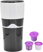 Portable Drip Coffee Maker Travelling Drip Coffee Machine K Cup Coffee Machine Capsules Drip Coffee Machine Portable Coffee Maker for Travel Camping(Black and white)
