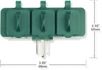 OSKOS 3-Prong Weatherproof 3-Outlet Extender Adapter, Heavy Duty Triple Grounding Outlet with Dust-Proof Cover. Indoor/Outdoor Use, ETL Listed, 4 Pack.