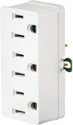 Leviton Amp, 125 Volt, Grounding Triple Outlet Adapter, 698-W-15, White