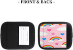 2 Pack Luggage Handle Wrap with Travel Tags - Non-Slip Protective Cover Soft Handle Grips Covers for Suitcase(Rainbow Cloud Star)