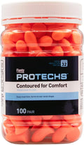 Flents Protechs Foam Ear Plugs, Contoured for Comfort, Ideal for Work with Loud Noise, Heavy Machinery, Construction, Studying & Traveling, NRR 32, Orange, Easy to Use, 100 Pair